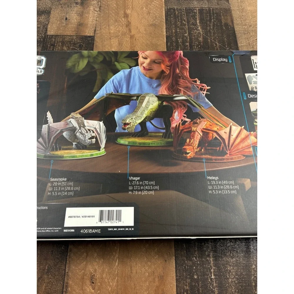 4D Build House of the Dragon 3D Puzzle Model Kit Seasmoke Vhagar Meleys 350 Pcs